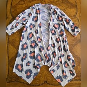 Leopard Print Open Cardigan, Medium, Oversized